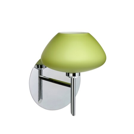 Besa Lighting Peri Mini Sconce, Chartreuse, Chrome Finish, 1x5W LED 1SW-541035-LED-CR